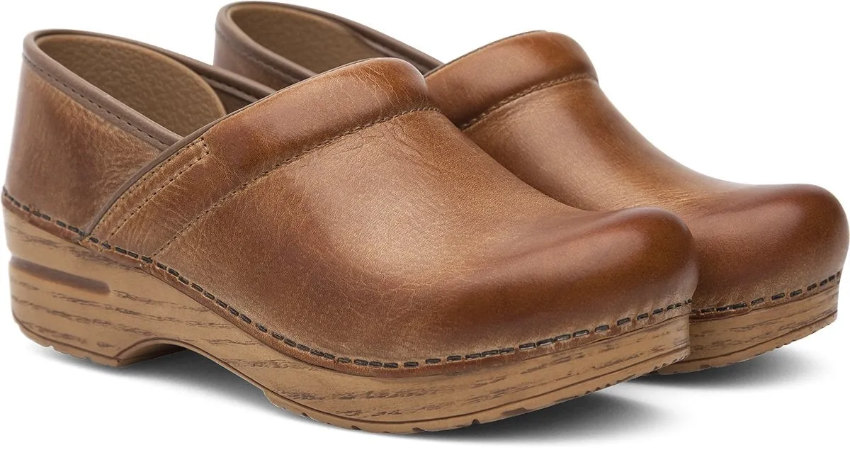  The Professional Clog in Distressed Honey Leather  