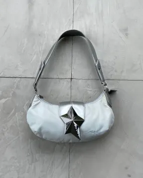 THIERRY MUGLER 2000'S NYLON & CHROME STAR SHOULDER BAG