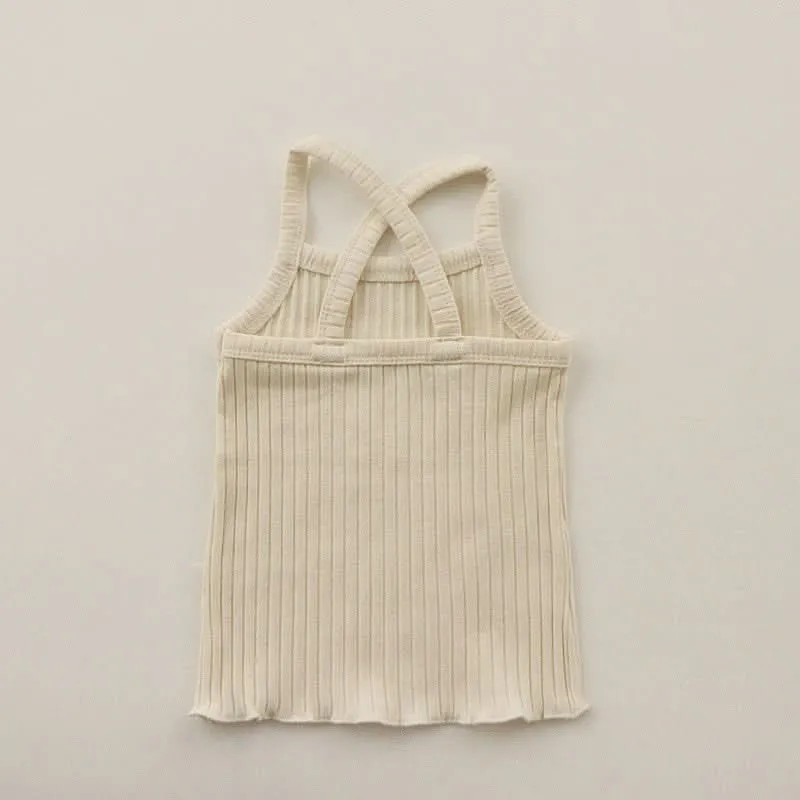 Toddler Ribbed Cami Tank Top and Shorts Set (1-2y)- Charcoal