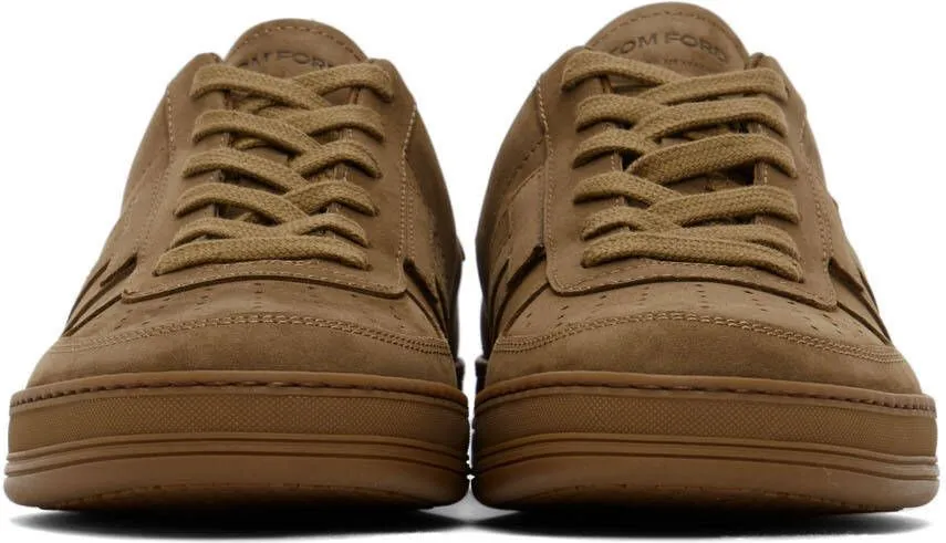 TOM FORD Khaki Suede Radcliffe Sneakers