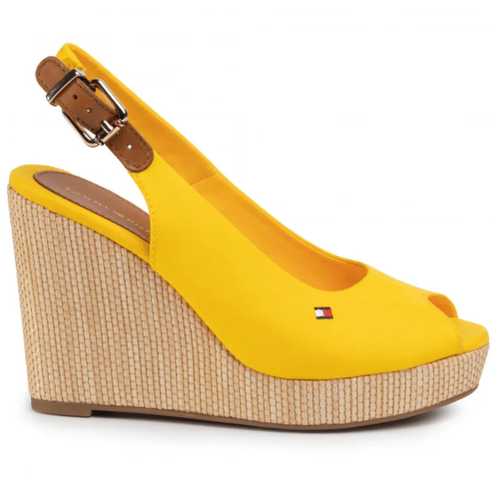 Tommy Hilfiger Iconic Elena High Wedge Sandals in Vivid Yellow