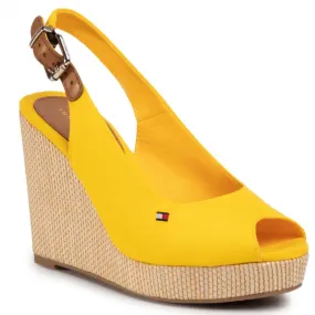 Tommy Hilfiger Iconic Elena High Wedge Sandals in Vivid Yellow