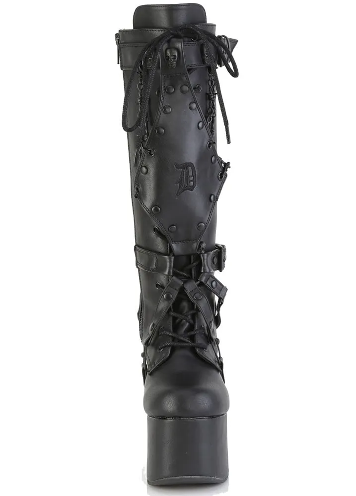 Torment 218 Skull Stud Platform Boot
