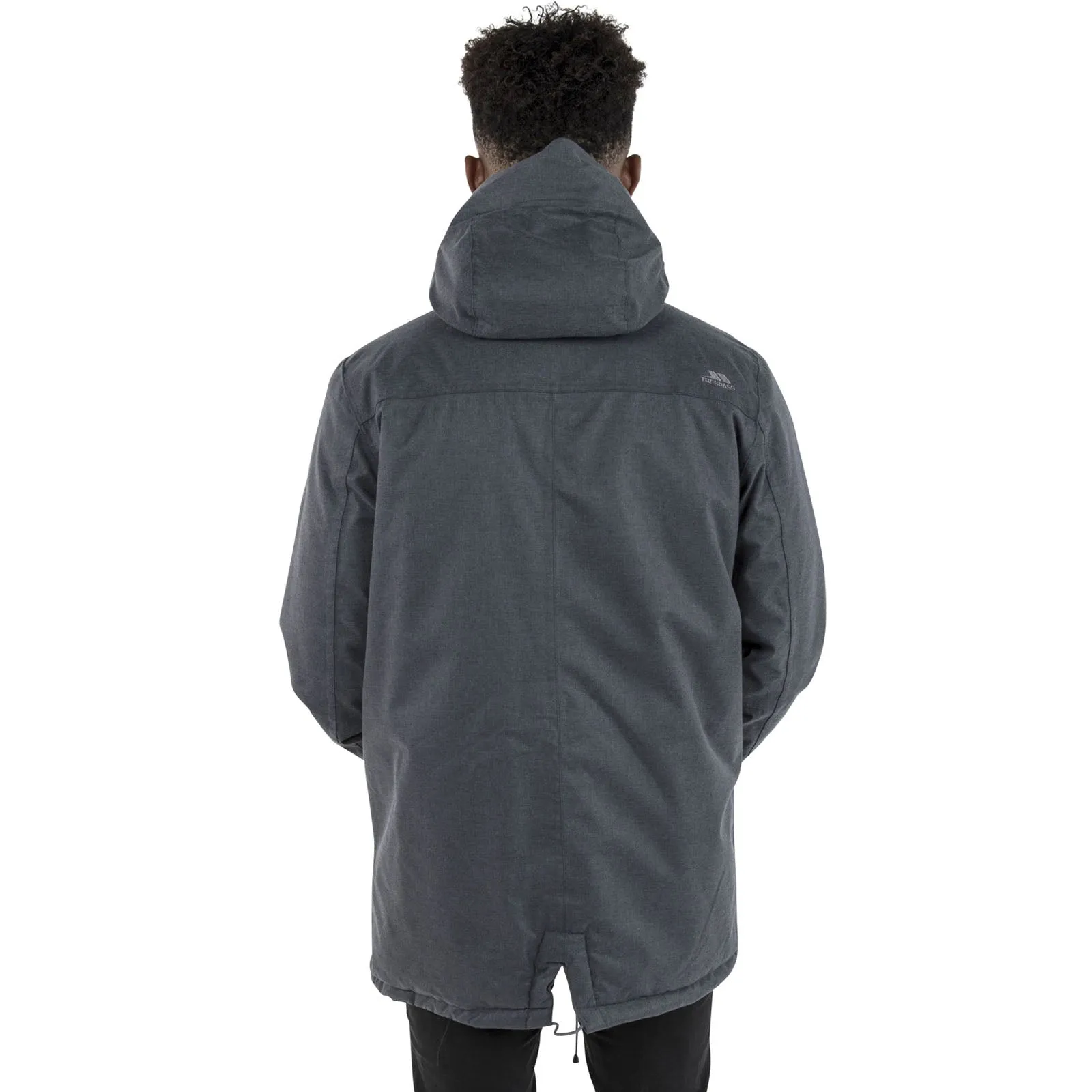 Trespass Mens Glover Hooded Waterproof Long Jacket - Grey