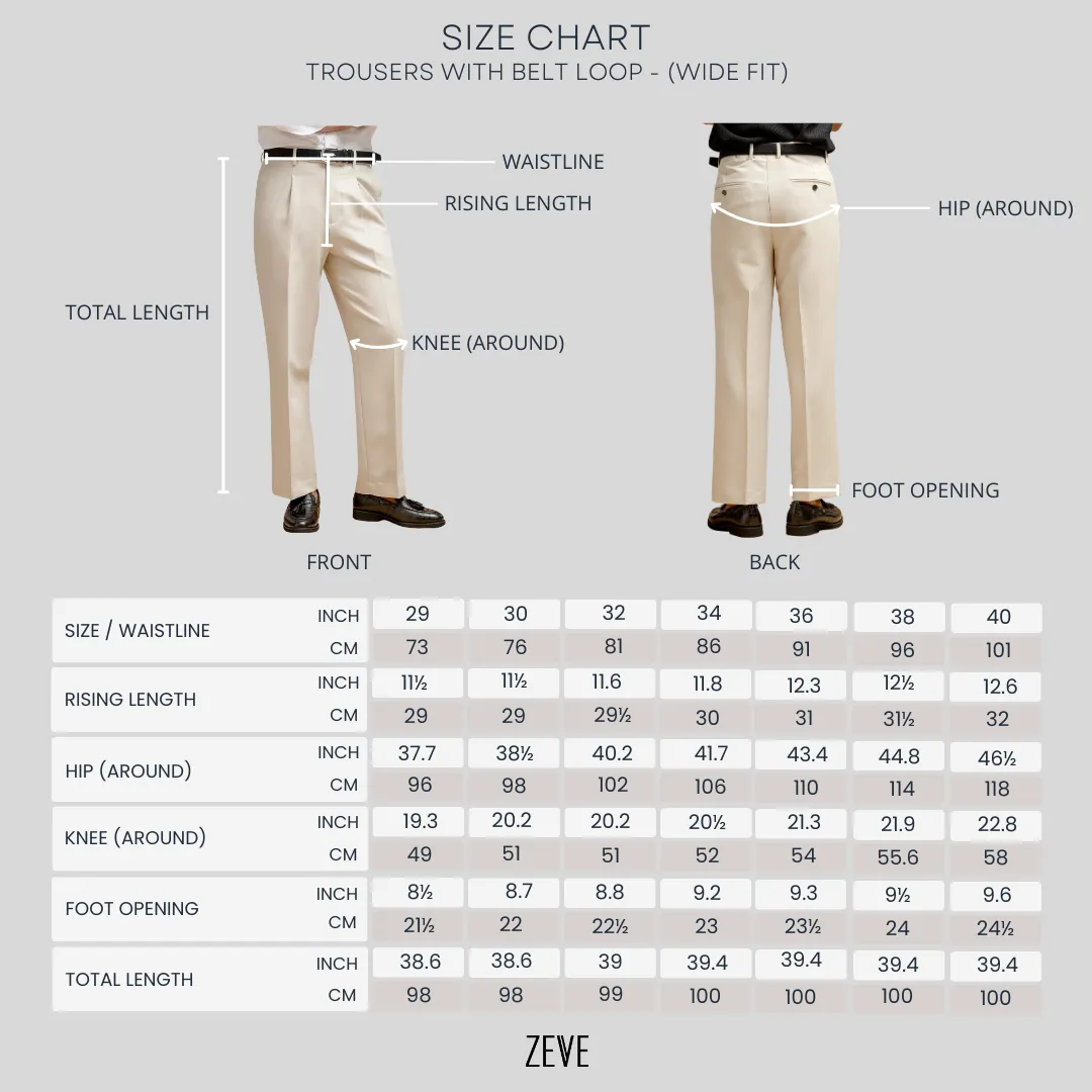 Trousers With Belt Loop - Khakis Plain (Wide Fit)