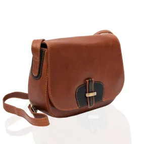 Tuscan Shoulder Bag with contrast colour detail - PRIMEHIDE Leather