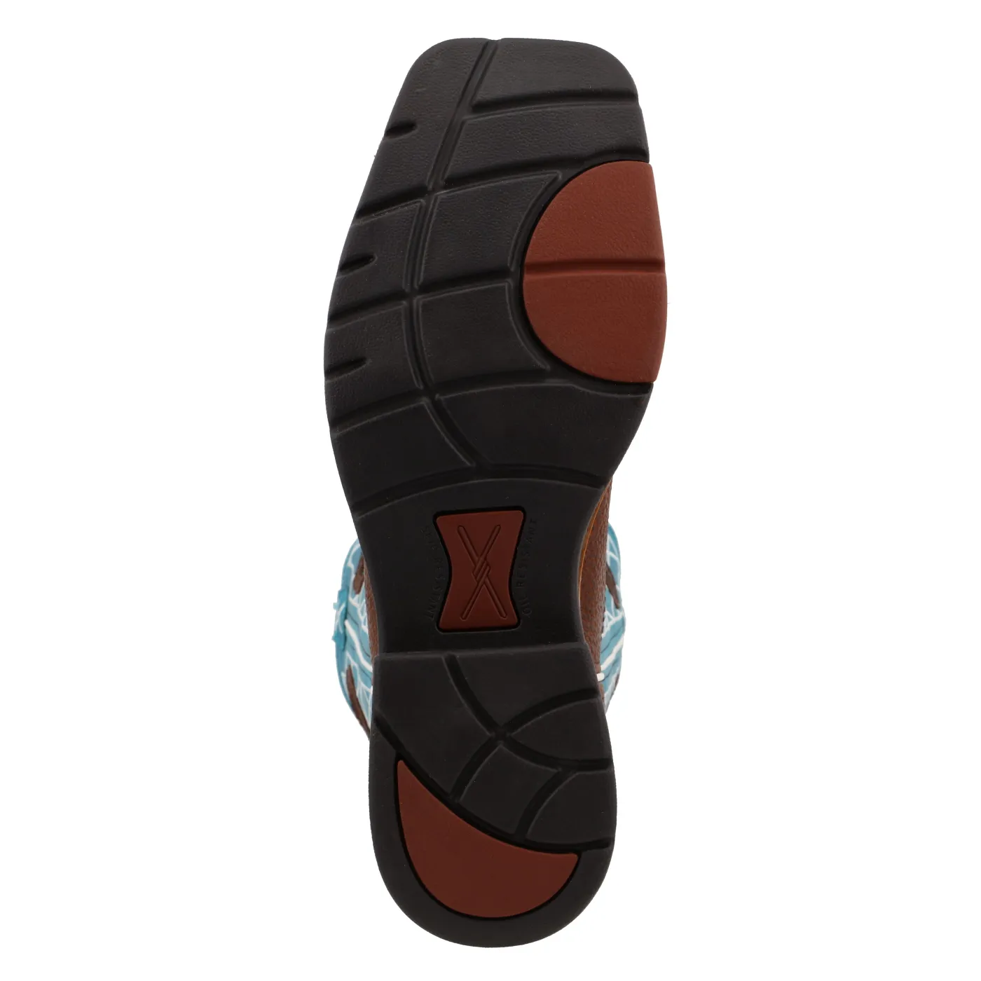 Twisted X Western Work Boot – Brown Distressed & Turquoise