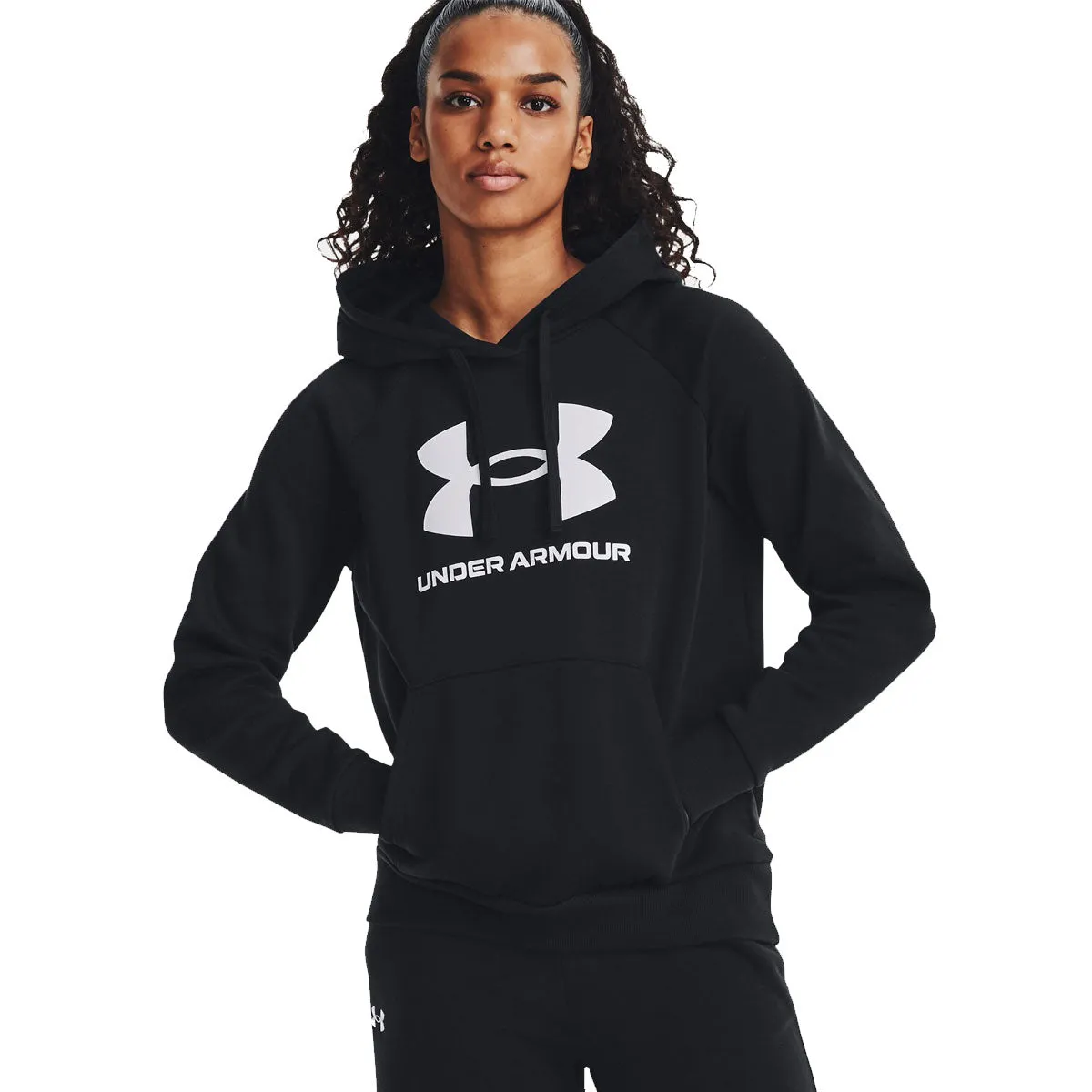 Under Armour Rival Fleece Big Logo Hoodie - Womens - Black/White