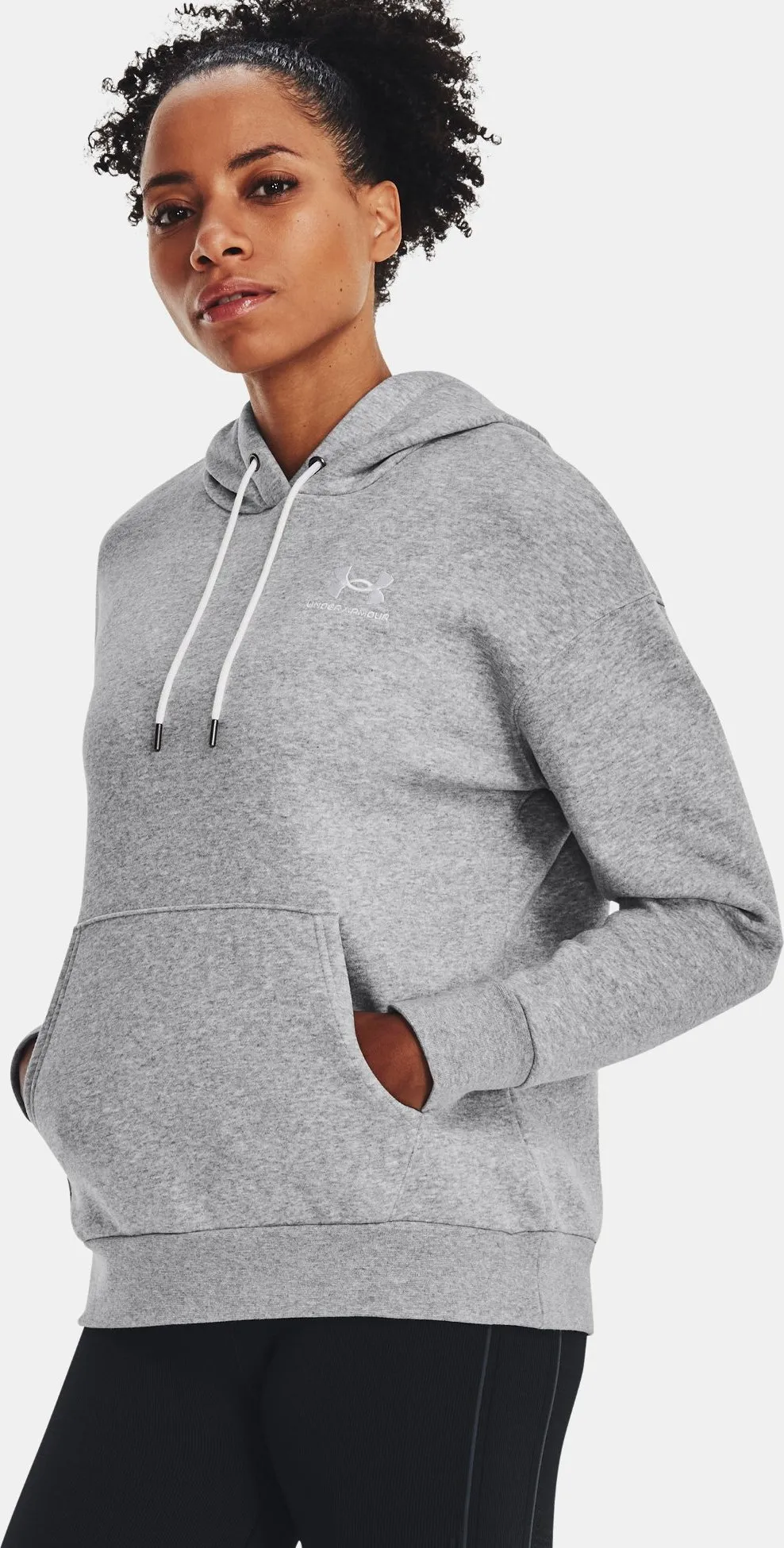 Under Armour Women's Essential Fleece Hoodie Mod Gray Light Heather | Buy Under Armour Women's Essential Fleece Hoodie