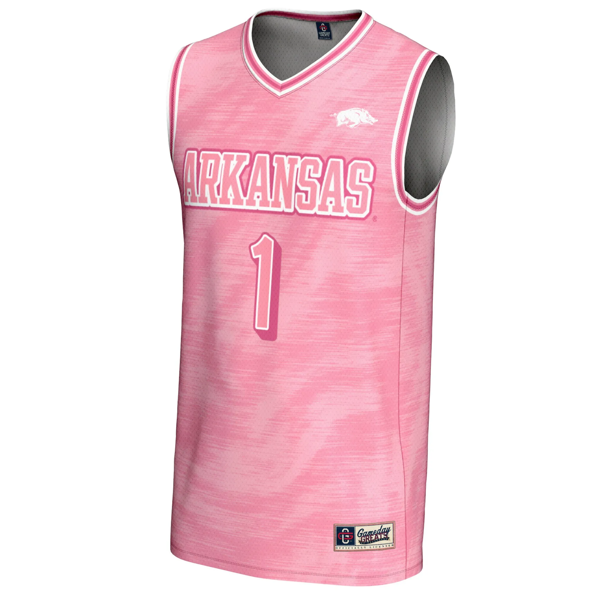Unisex GameDay Greats #1 Pink Arkansas Razorbacks Lightweight Basketball Jersey