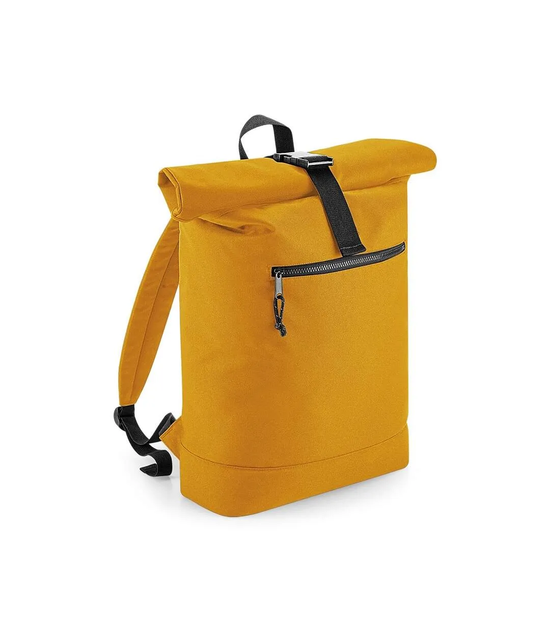 Unisex recycled roll-top backpack one size mustard Bagbase