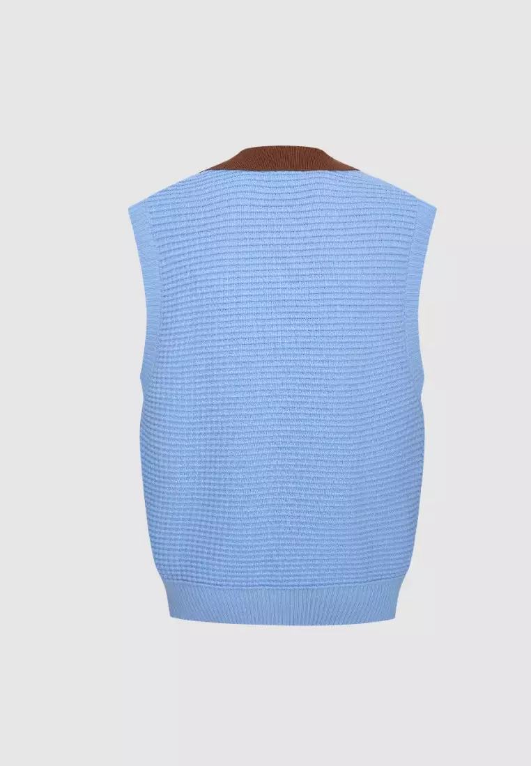 Urban Revivo Knitted Vest With Polo Collar