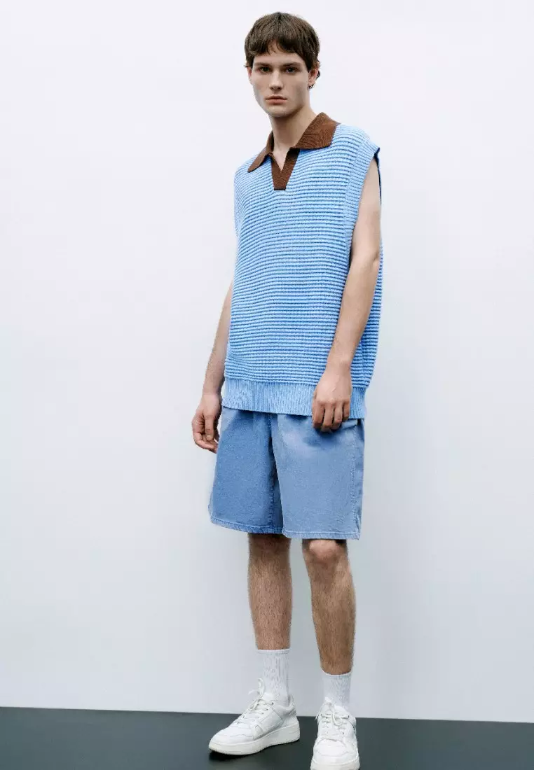 Urban Revivo Knitted Vest With Polo Collar