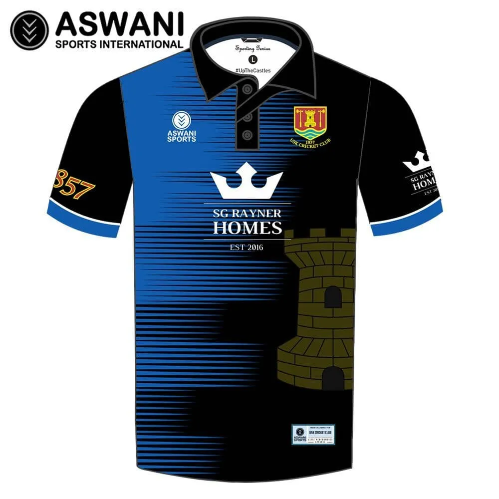 Usk Cricket Club Mens Match Shirt, Short Sleeve, Adult