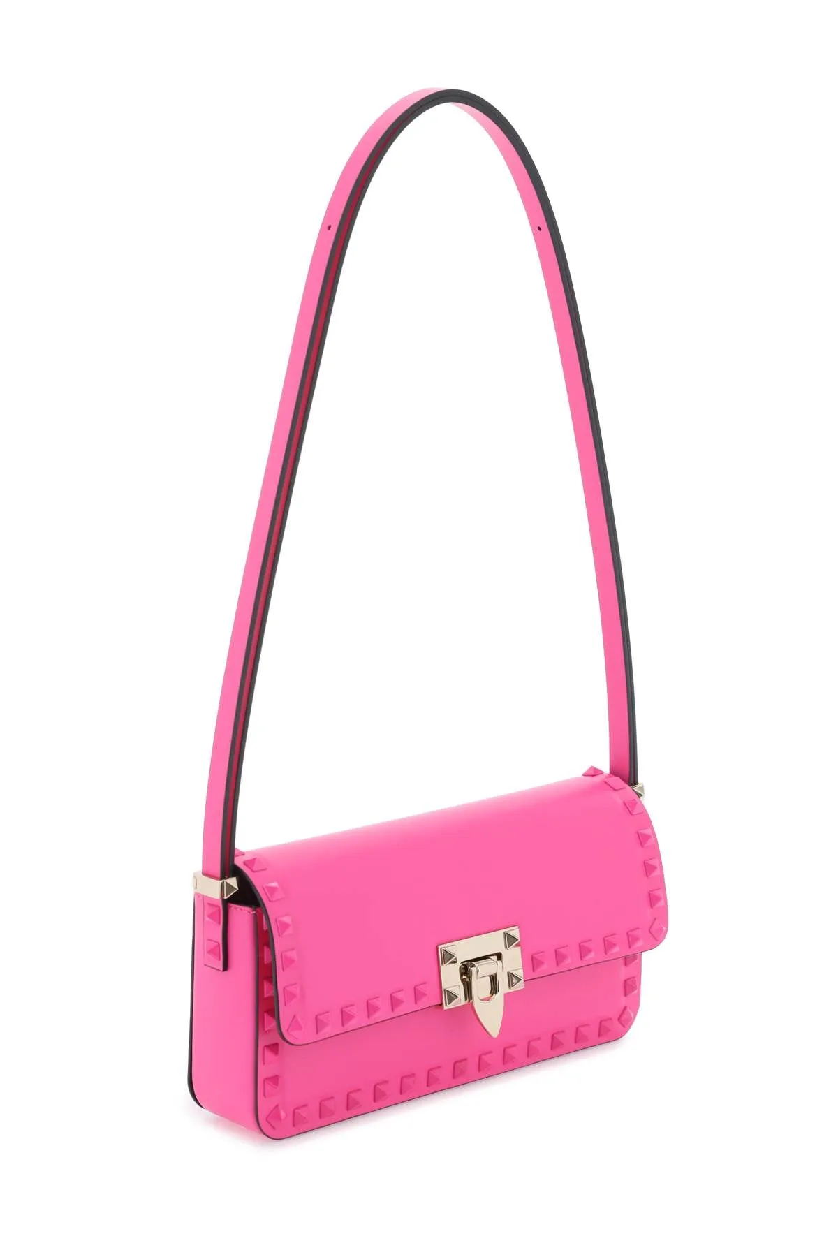 Valentino garavani rockstud23 east-west leather shoulder bag 3W0B0M77AZS PINK PP