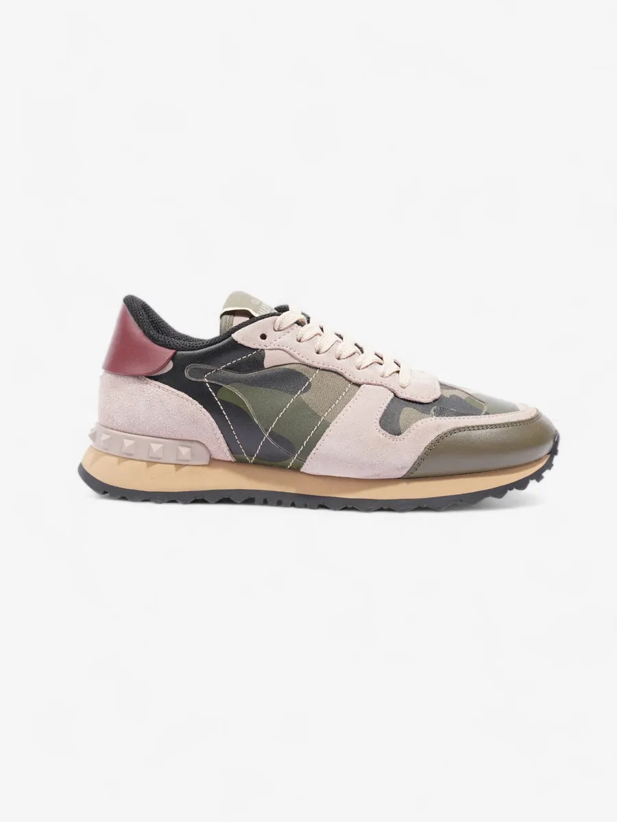 Valentino Rockrunner Sneakers  Army Green / Dusty Pink  Suede EU 37 UK 4