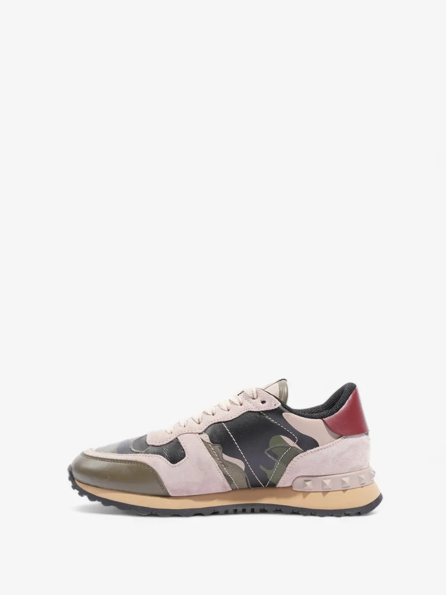 Valentino Rockrunner Sneakers  Army Green / Dusty Pink  Suede EU 37 UK 4