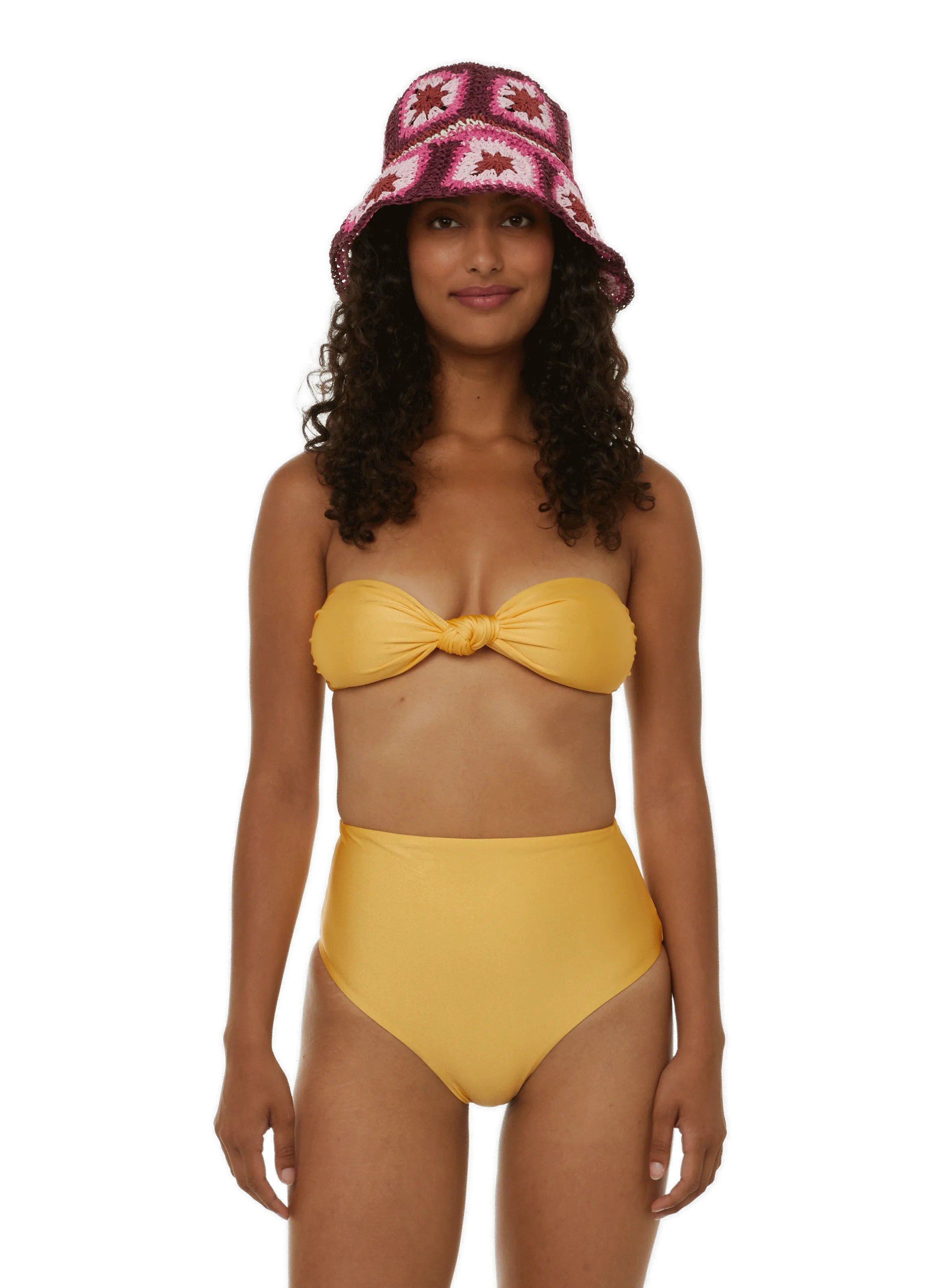 VANESSA SPOSI  Bandeau bikini top - Yellow