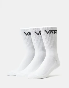 Vans Classic Crew 3 Pack Socks - White