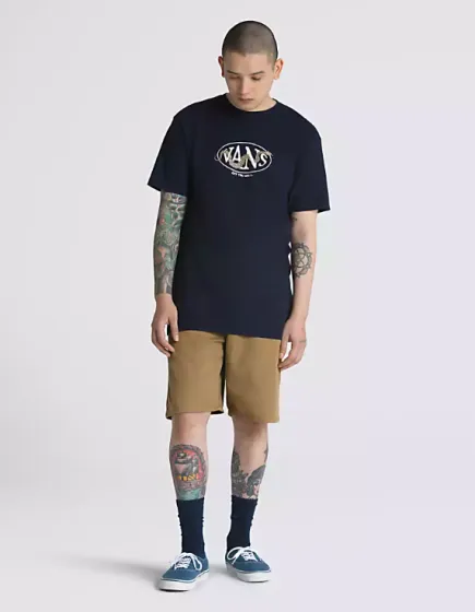 Vans Snaked Center Logo Short Sleeve T-Shirt - Navy