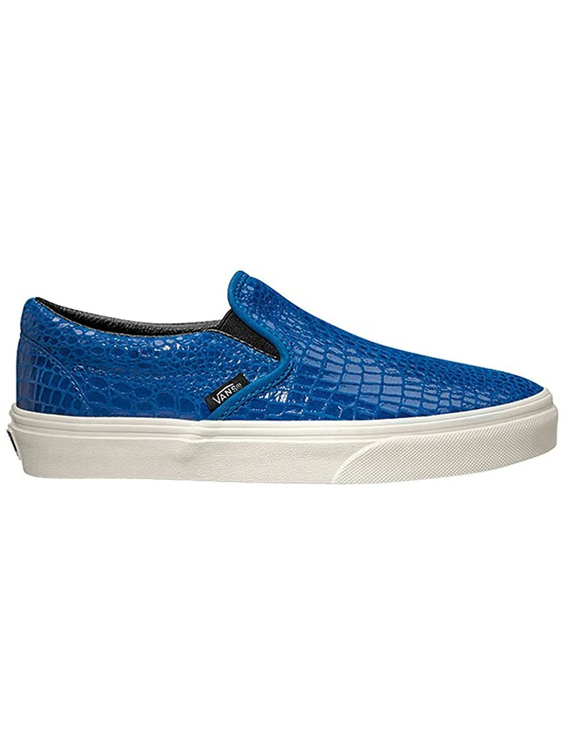 Vans Unisex Snake Leather Classic Slip-On Skate Shoe-Blue-5.5