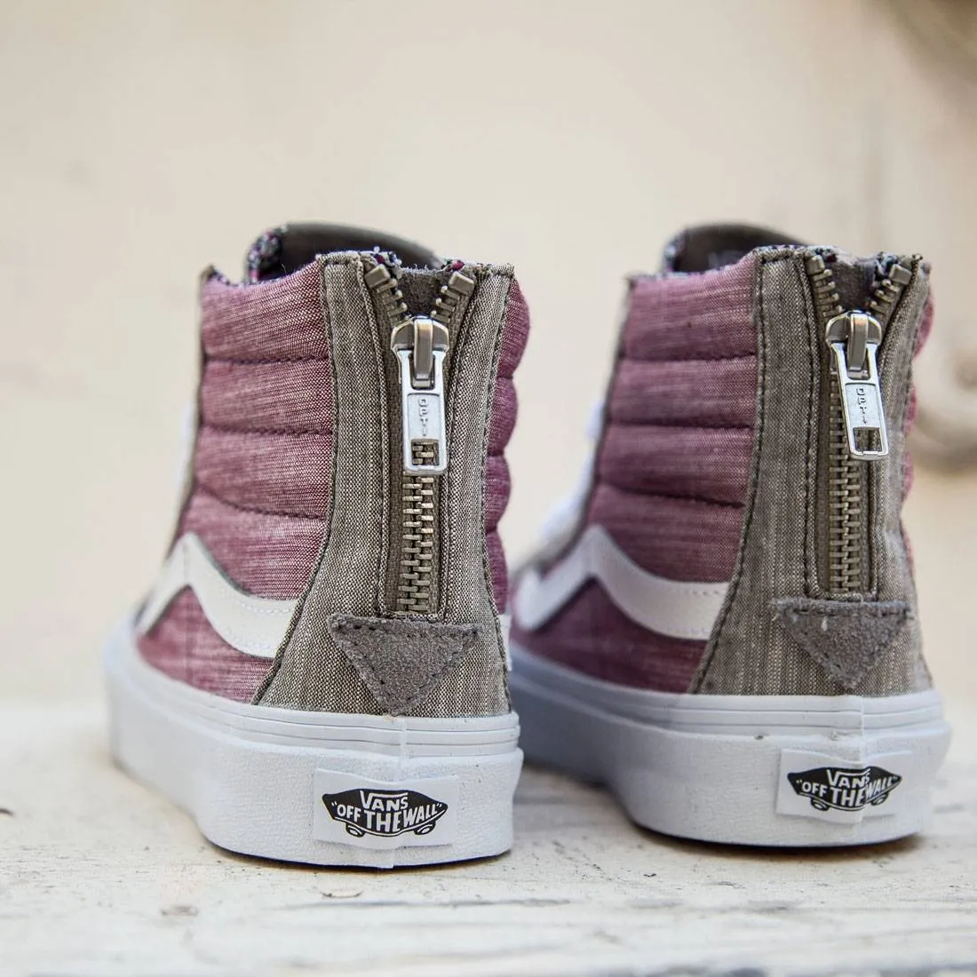 Vans Women Sk8-Hi Slim Zip - Floral Chambray (gray / true white)