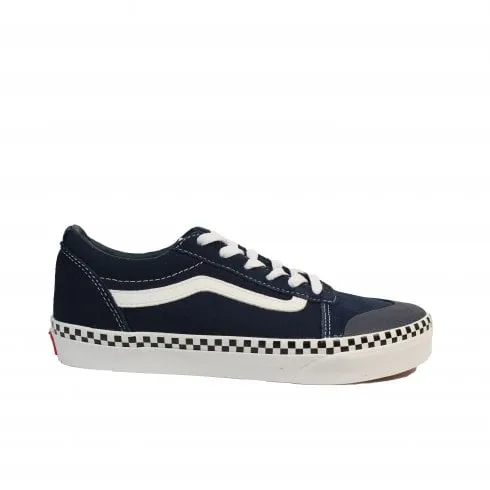 Vans YT Ward | Checker Foxing Blue/White Canvas | Youth Lace Up Sneakers