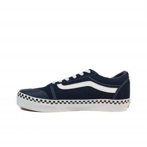 Vans YT Ward | Checker Foxing Blue/White Canvas | Youth Lace Up Sneakers