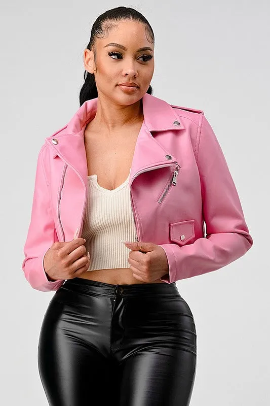 Vegan Leather Moto Jacket