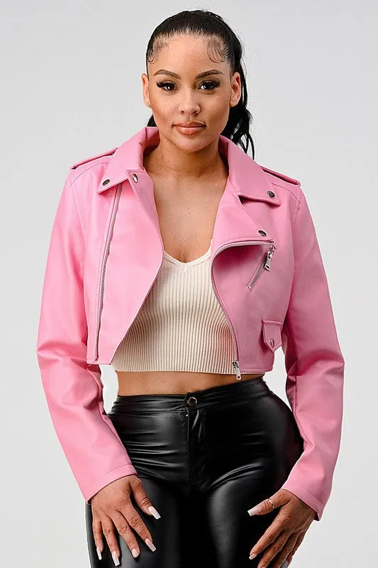 Vegan Leather Moto Jacket