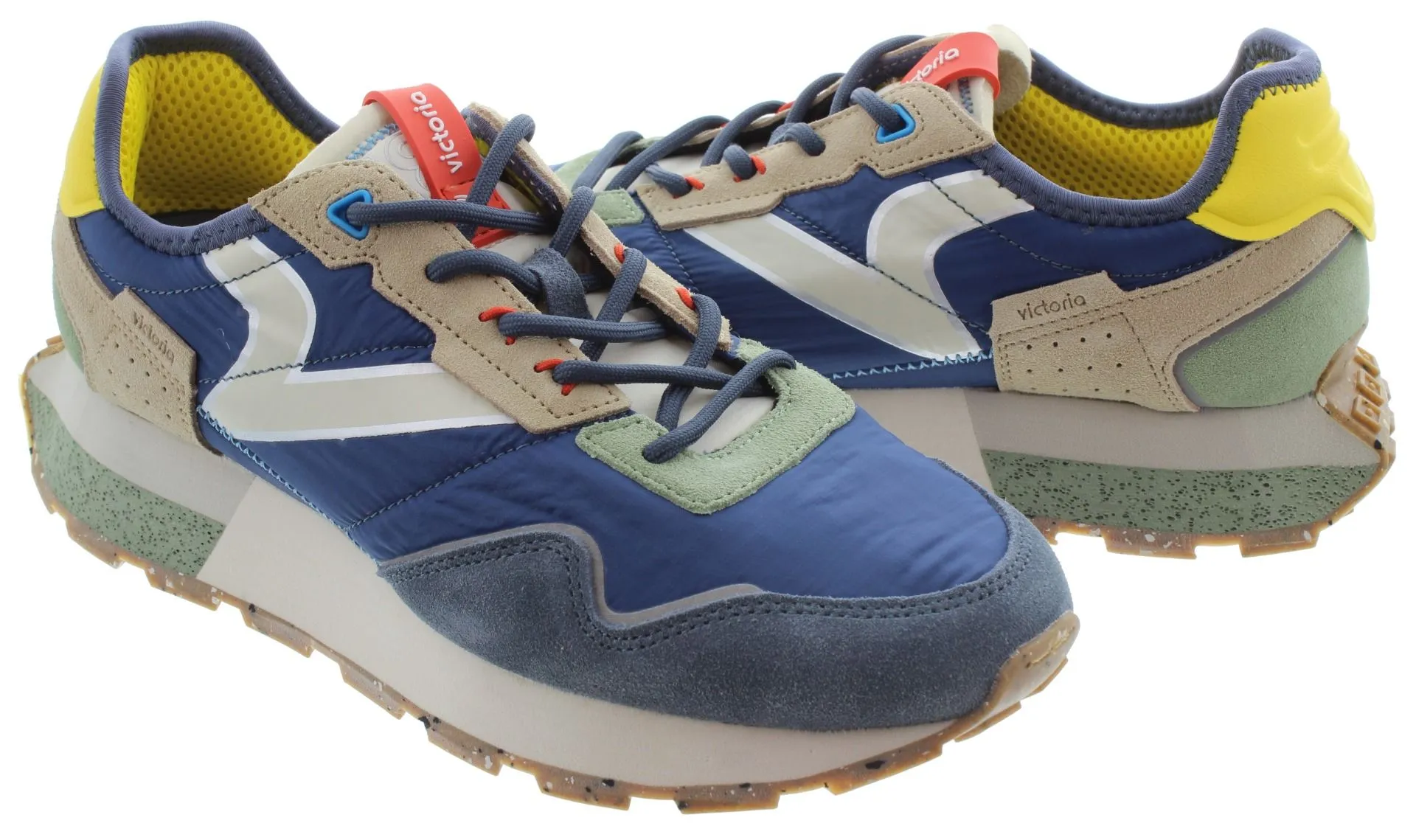 VICTORIA Mens Wing Lace Trainers In Blue