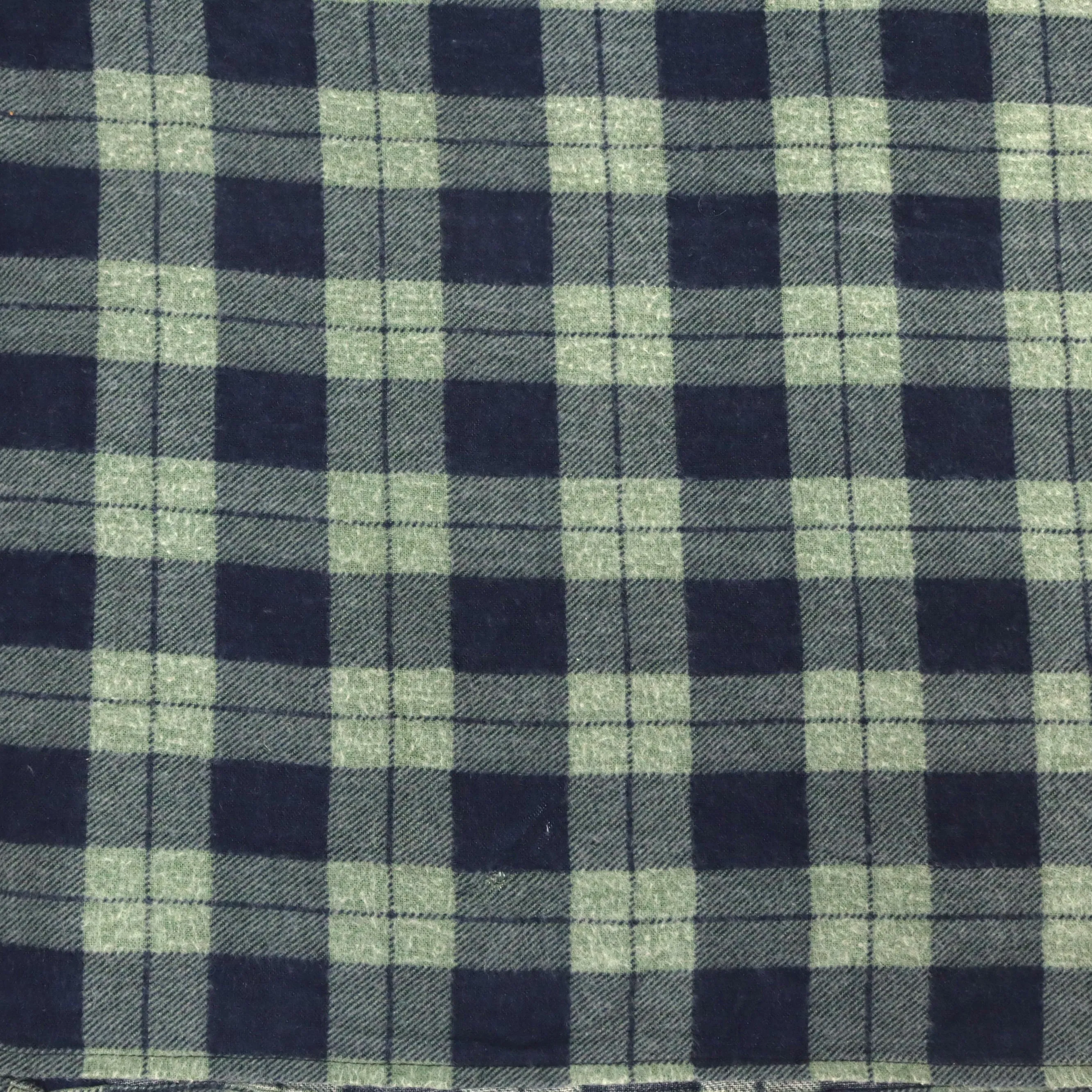 Vintage Checked Flannel Shirt Green Blue