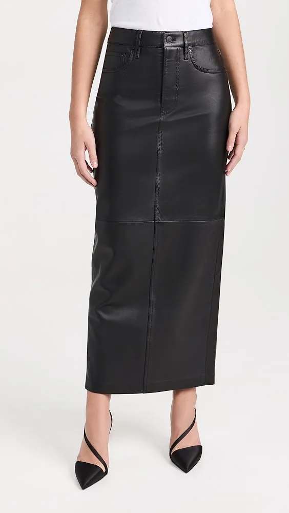 WARDROBE.NYC   Leather Column Skirt 