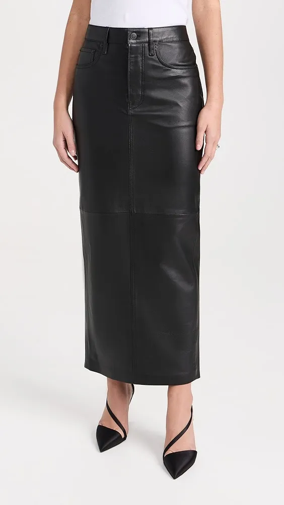 WARDROBE.NYC   Leather Column Skirt 