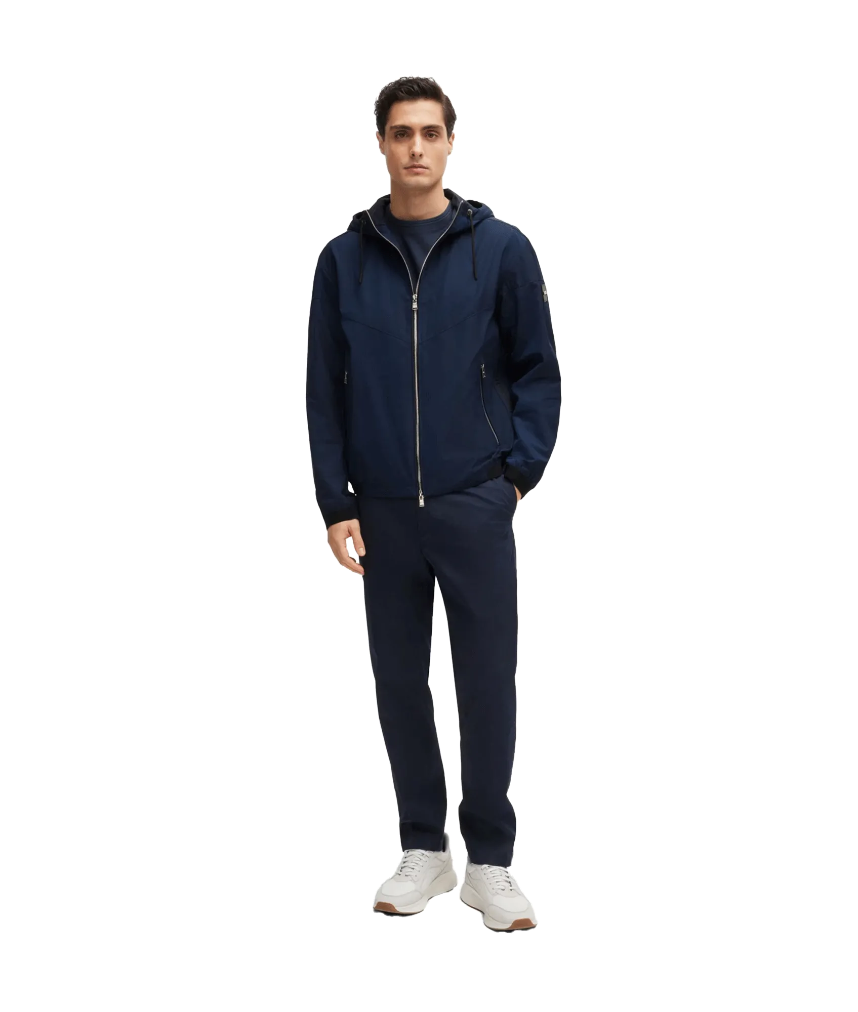 Water-repellent Hooded Jacket in a Regular Fit - Navy