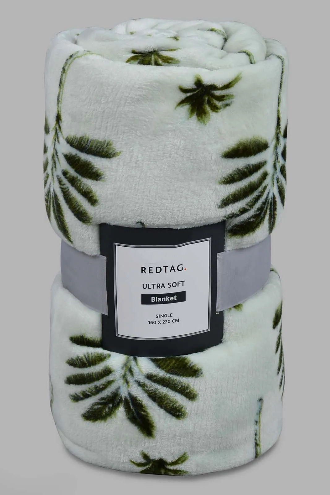 White And Green Leaves Ultra Soft Blanket (Single Size)