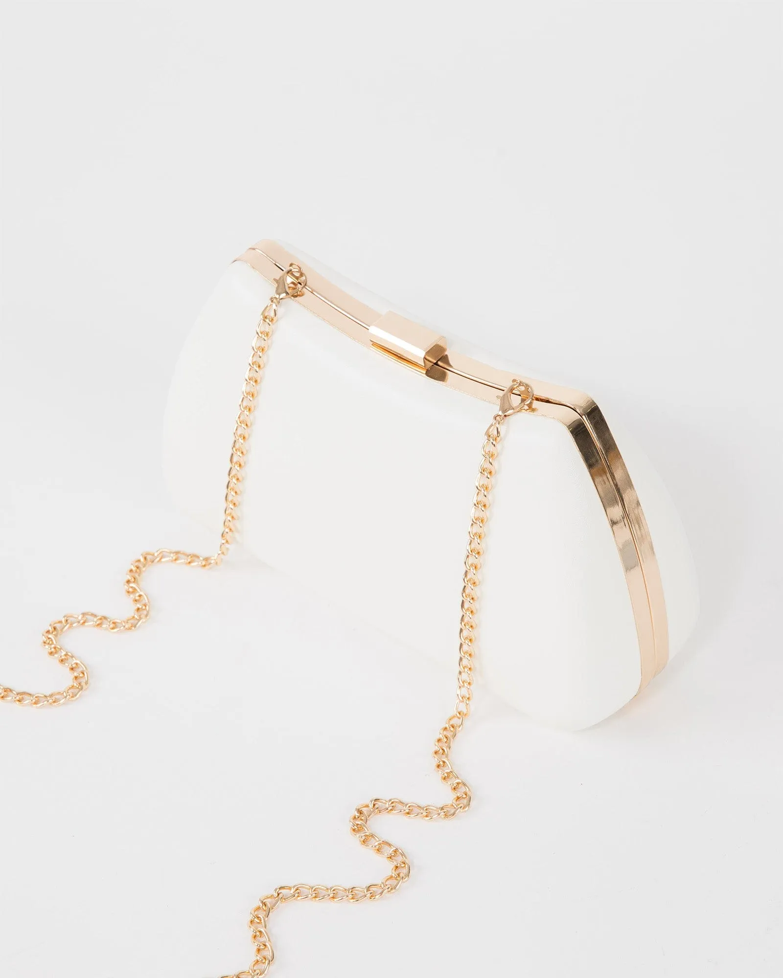 White Lola Hardcase Clutch Bag