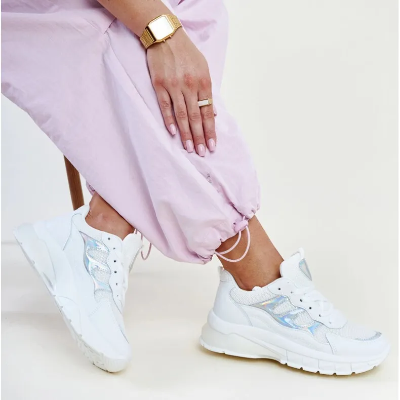 White sneakers with a thick sole Matea