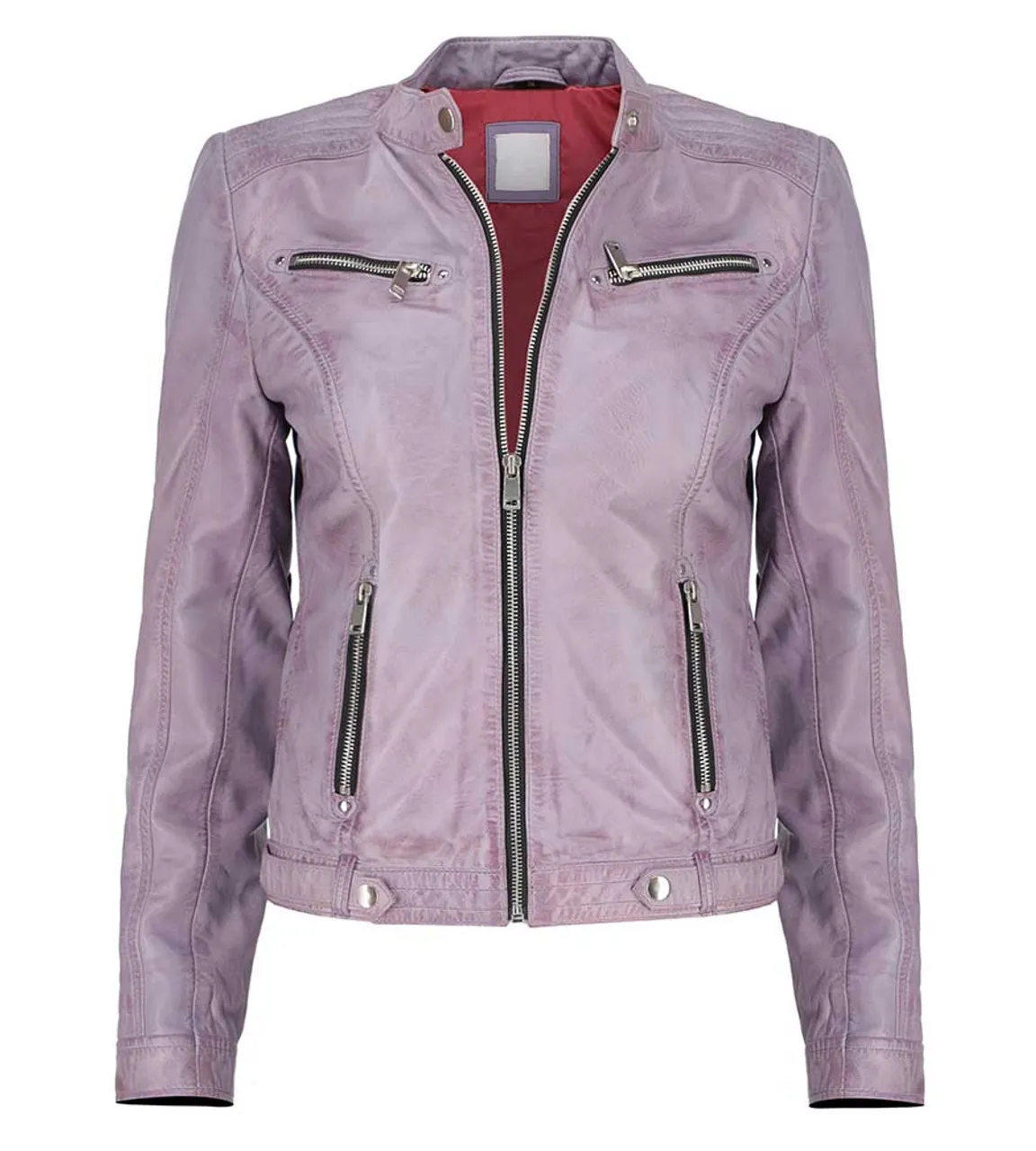 Women Purple Real Lambskin Classy Leather Jacket