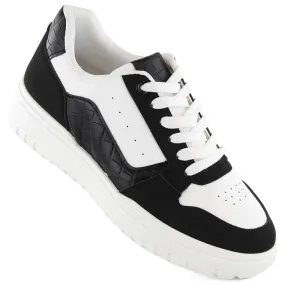 Women's black and white panda sports sneakers McBraun 23263