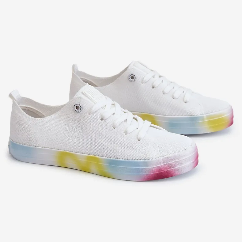 Women's Sneakers With A Colorful Platform Big Star LL274237 White