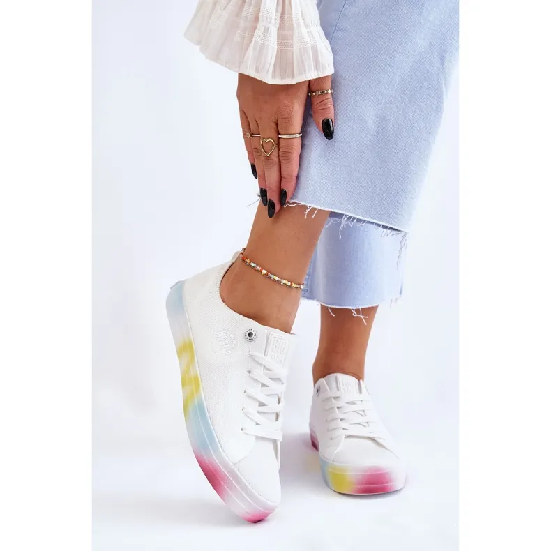 Women's Sneakers With A Colorful Platform Big Star LL274237 White