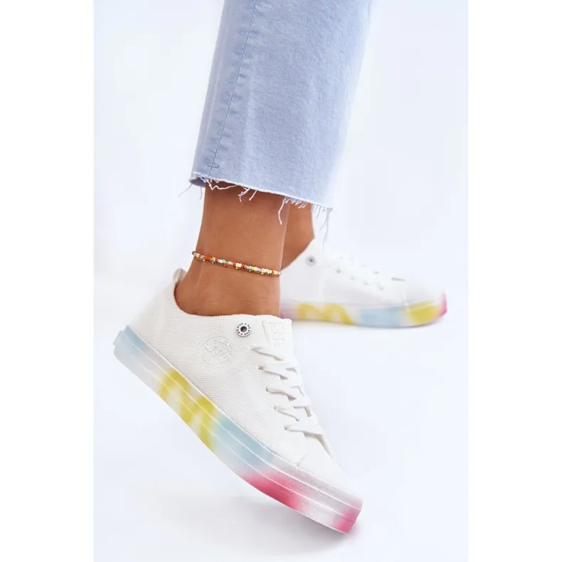 Women's Sneakers With A Colorful Platform Big Star LL274237 White