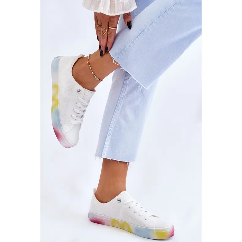 Women's Sneakers With A Colorful Platform Big Star LL274237 White