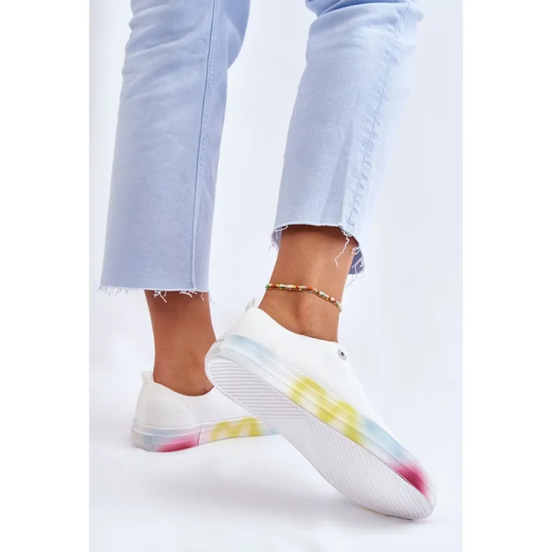 Women's Sneakers With A Colorful Platform Big Star LL274237 White