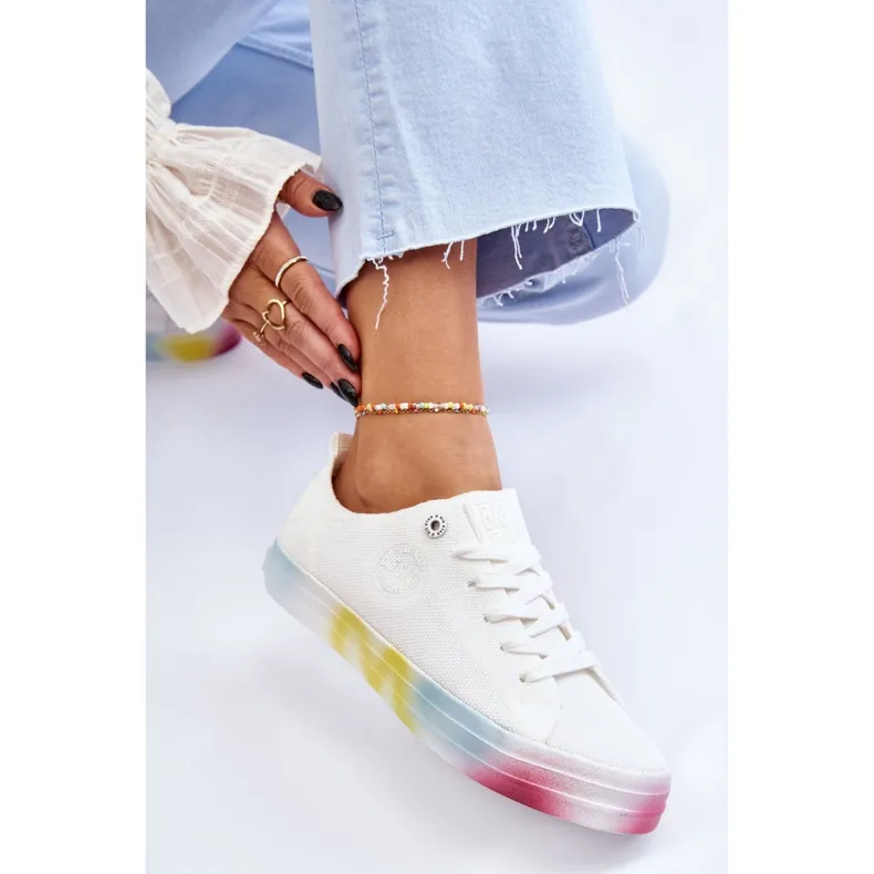 Women's Sneakers With A Colorful Platform Big Star LL274237 White