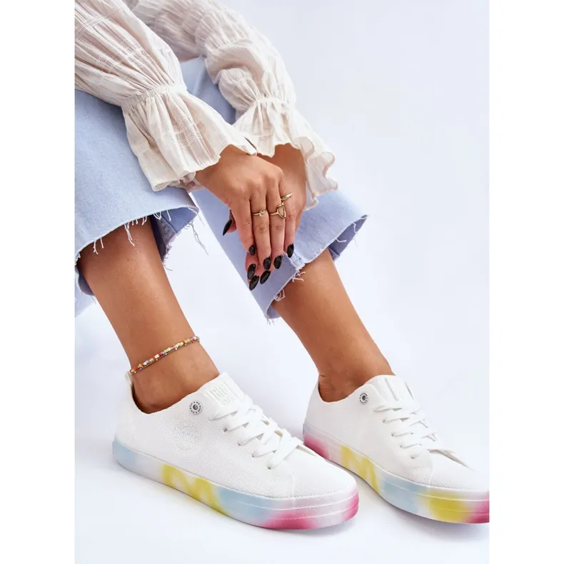 Women's Sneakers With A Colorful Platform Big Star LL274237 White