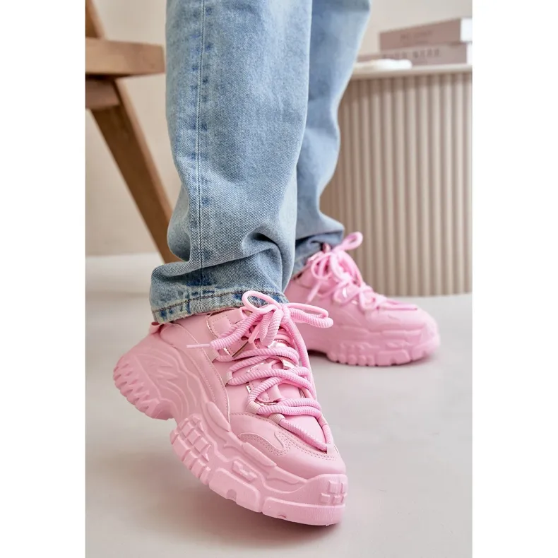 Women's Sneakers With Massive Sole Pink Nevela