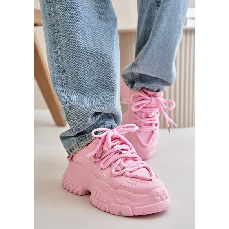 Women's Sneakers With Massive Sole Pink Nevela