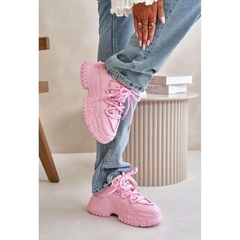 Women's Sneakers With Massive Sole Pink Nevela